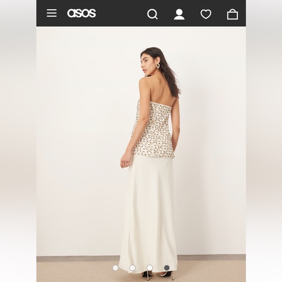 ASOS ARRANGE Geo Embellished Strapless Dress - Picture 2 of 4